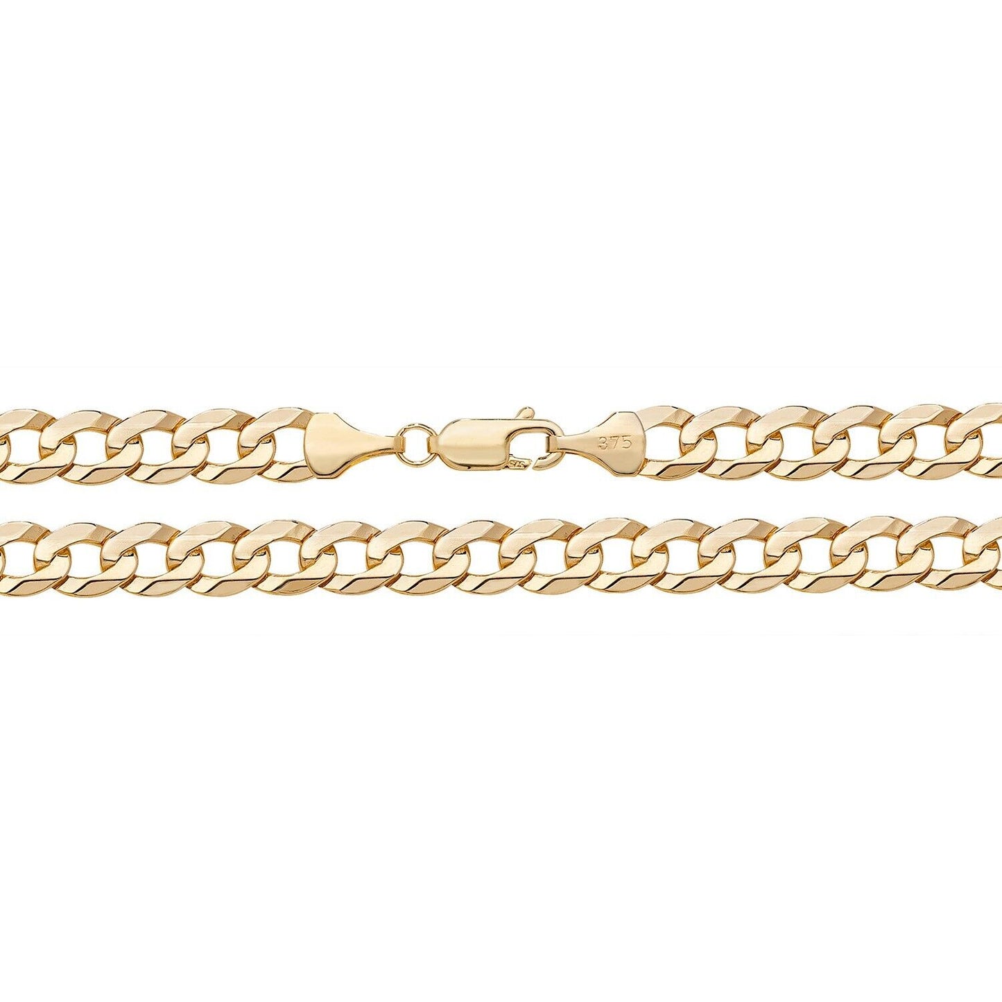 9ct Yellow Gold Curb Chain 22" Mens Gents 6mm Wide Hallmark British New