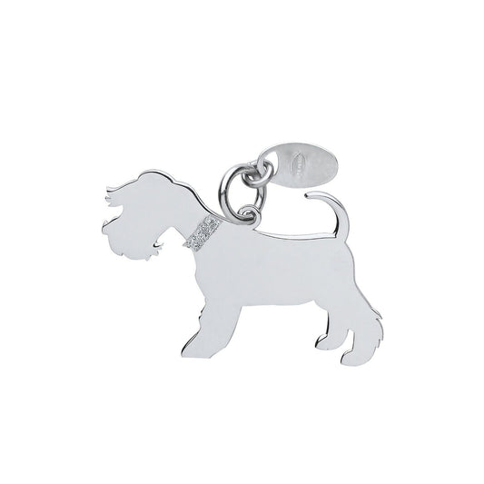 Silver Schnauzer Dog Pendant Solid Silver 925 Stamp Pet Jewellery 14-24" Chain