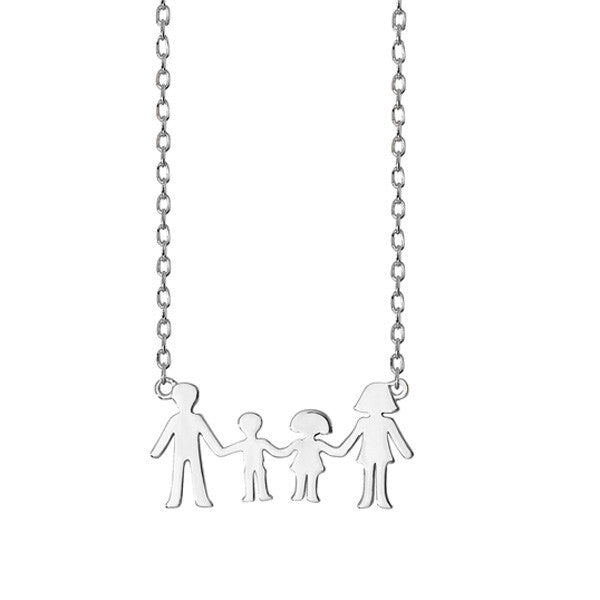 Sterling Silver Together Family Necklace 18" Length 925 hallmark British Made