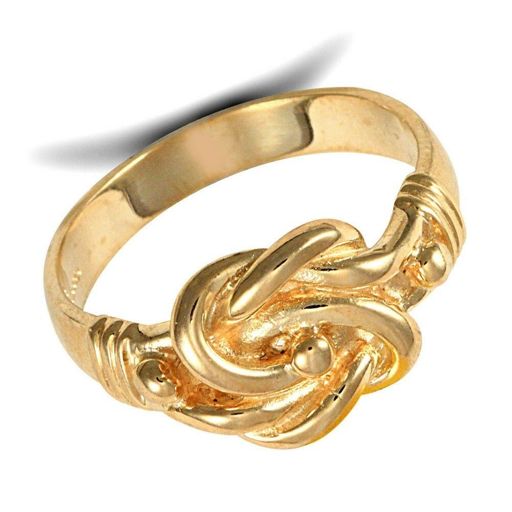 9ct Yellow Gold Plain Knot Ring Hallmarked