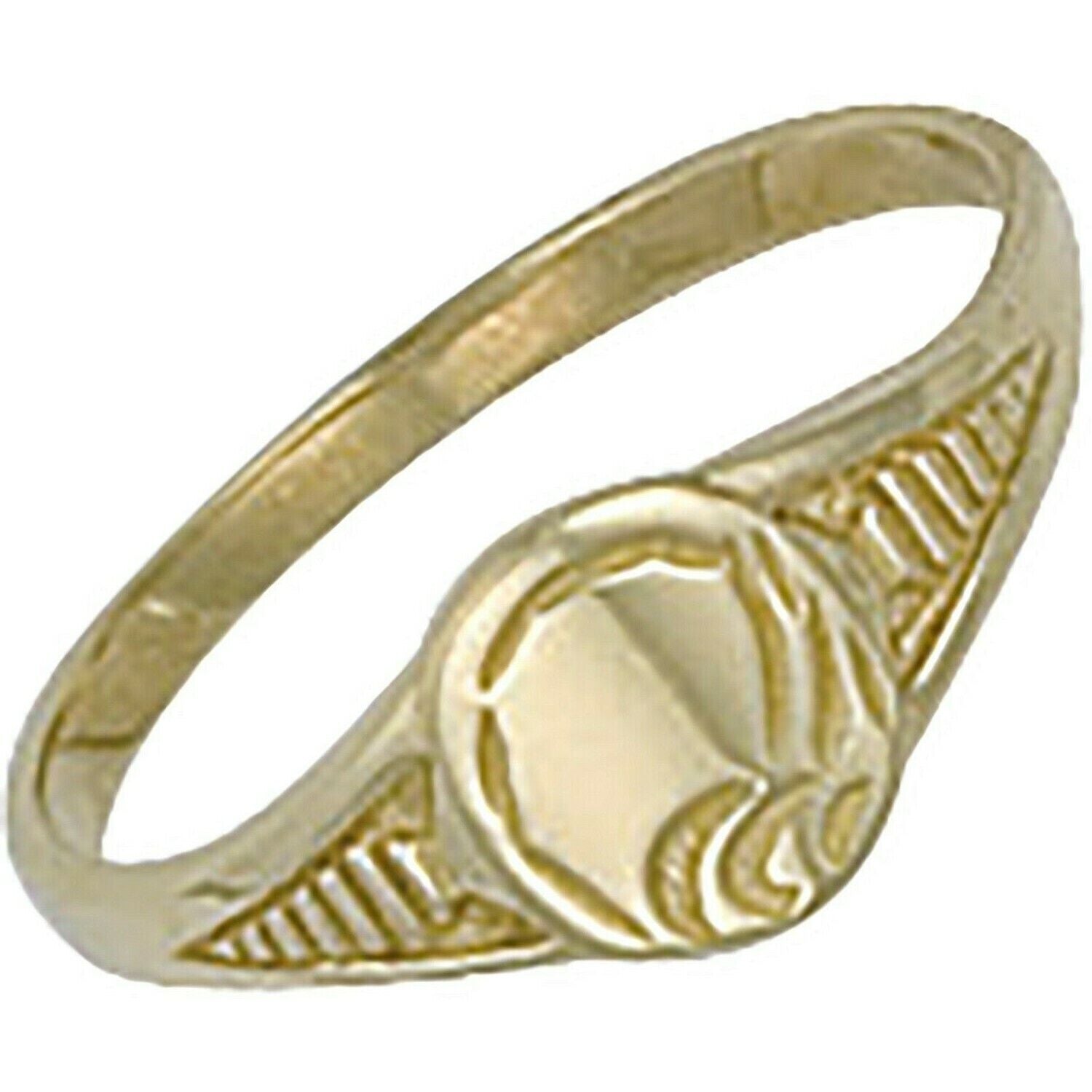 Baby Child's Signet Ring Oval Solid Yellow Gold Hallmarked British Made