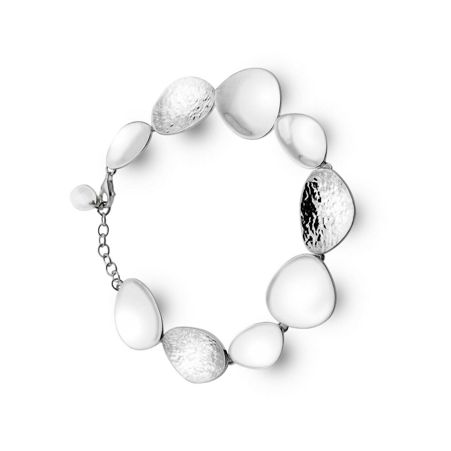 Silver Reflection Pebble Bracelet Solid Sterling Silver Hallmarked Luxury Box