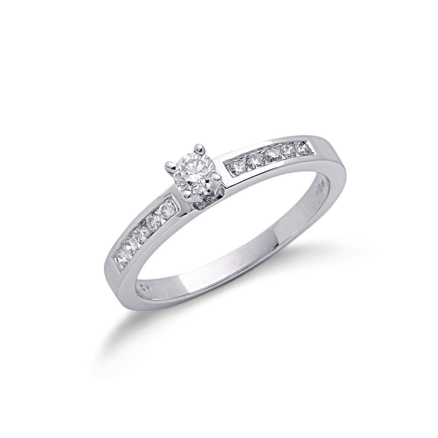 9ct White Gold 0.30ct Diamond Engagement Ring Solitaire Size J - Q