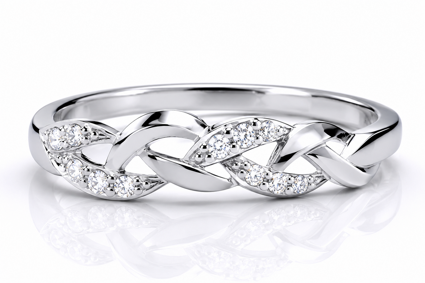 Sterling Silver Celtic Ring Zircon Gemstones 925 Hallmark Sizes K - S