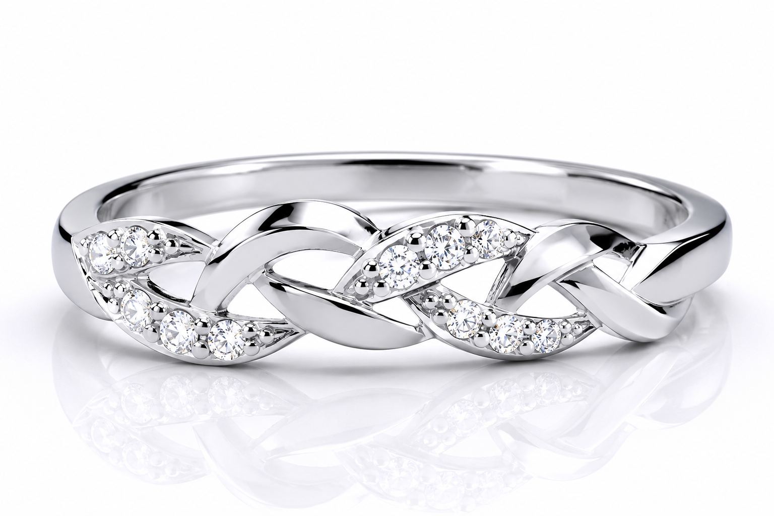 Sterling Silver Celtic Ring Zircon Gemstones 925 Hallmark Sizes K - S