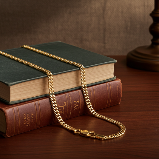 18ct Gold Double Curb Chain on Solid Silver 20" 2.7mm Wide British Made Hallmark