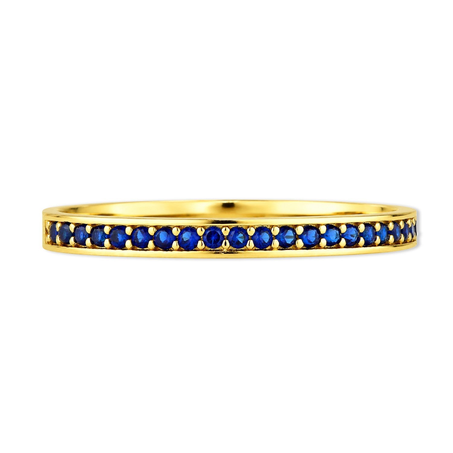 9k Yellow Gold Sapphire Half Eternity Stackable Ring Hallmarked Sizes KLMNOPQRS