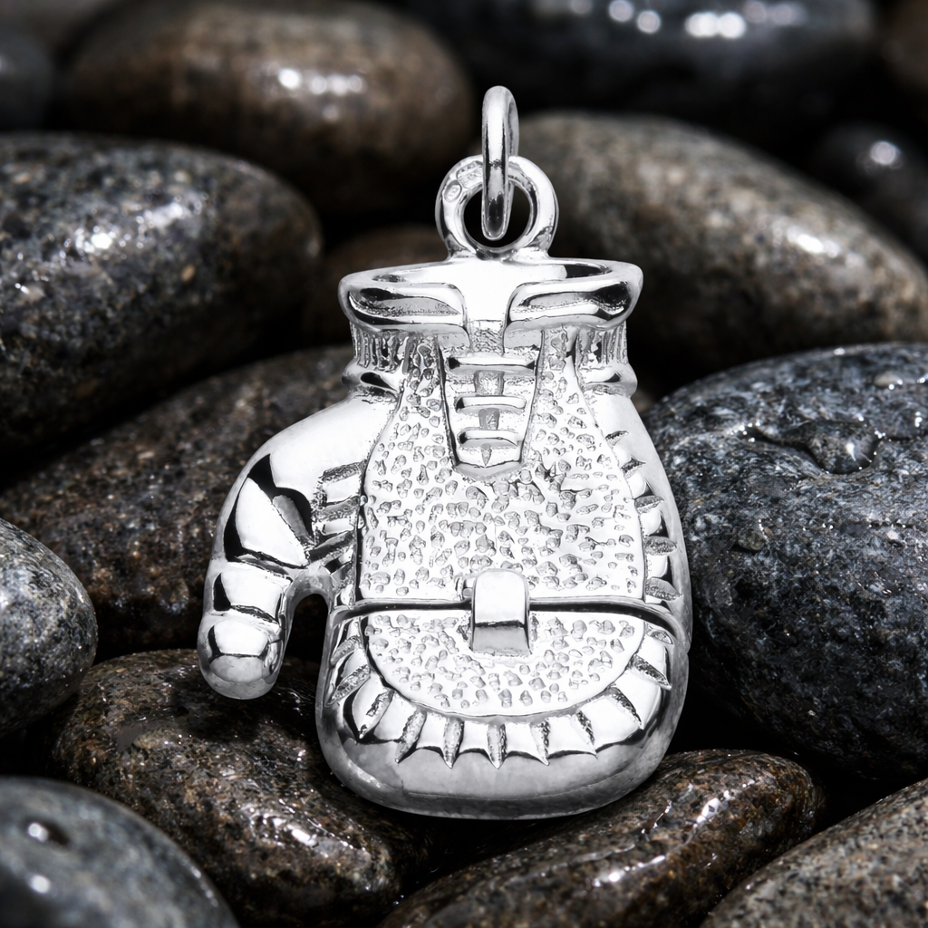 Opening Boxing Glove Pendant Solid Sterling Silver Full British Hallmark
