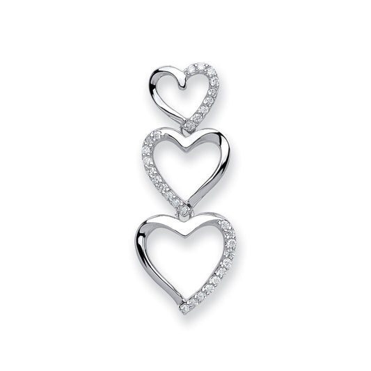 9ct White Gold 0.15ct Diamond Heart Pendant
