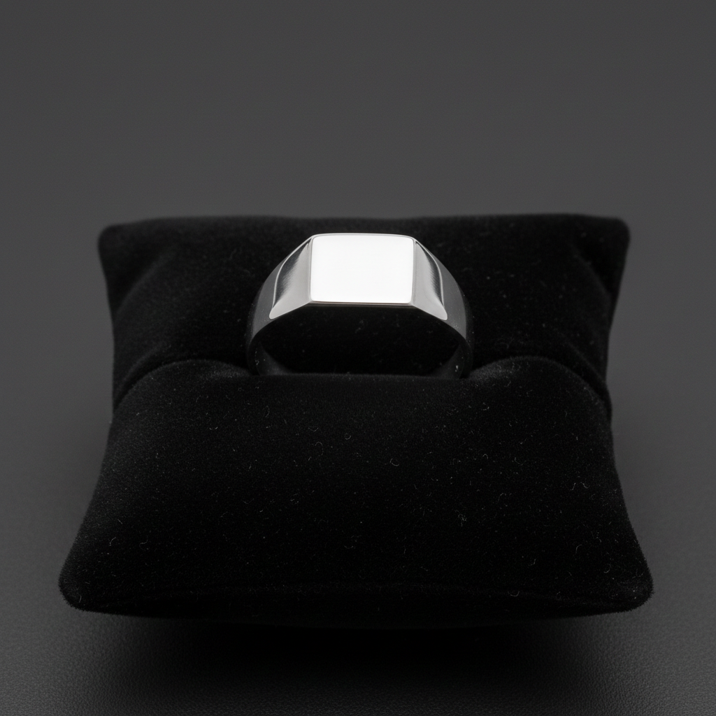 Plain Square Signet Ring Solid Sterling Silver 925 Hallmark Size K - S