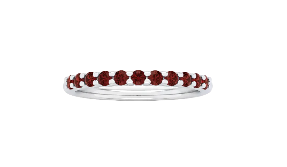 Sterling Silver Ruby Eternity Ring Anniversary Band 925 Hallmark Size K-S