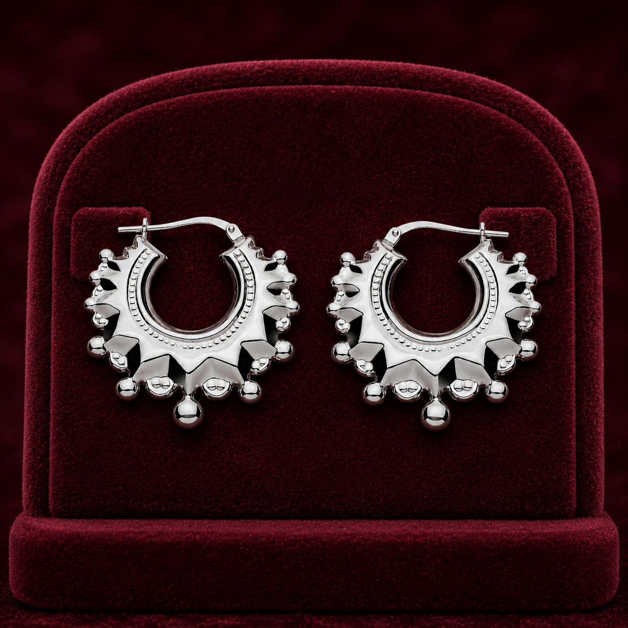 Sterling Silver Creole Hoop Earrings 28mm Diameter 925 Hallmark