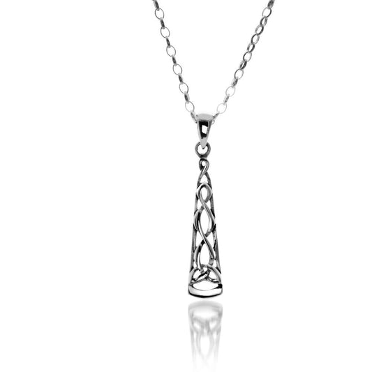 Trinity Knot Long Pendant Sterling Silver 925 Hallmark All Chain Lengths