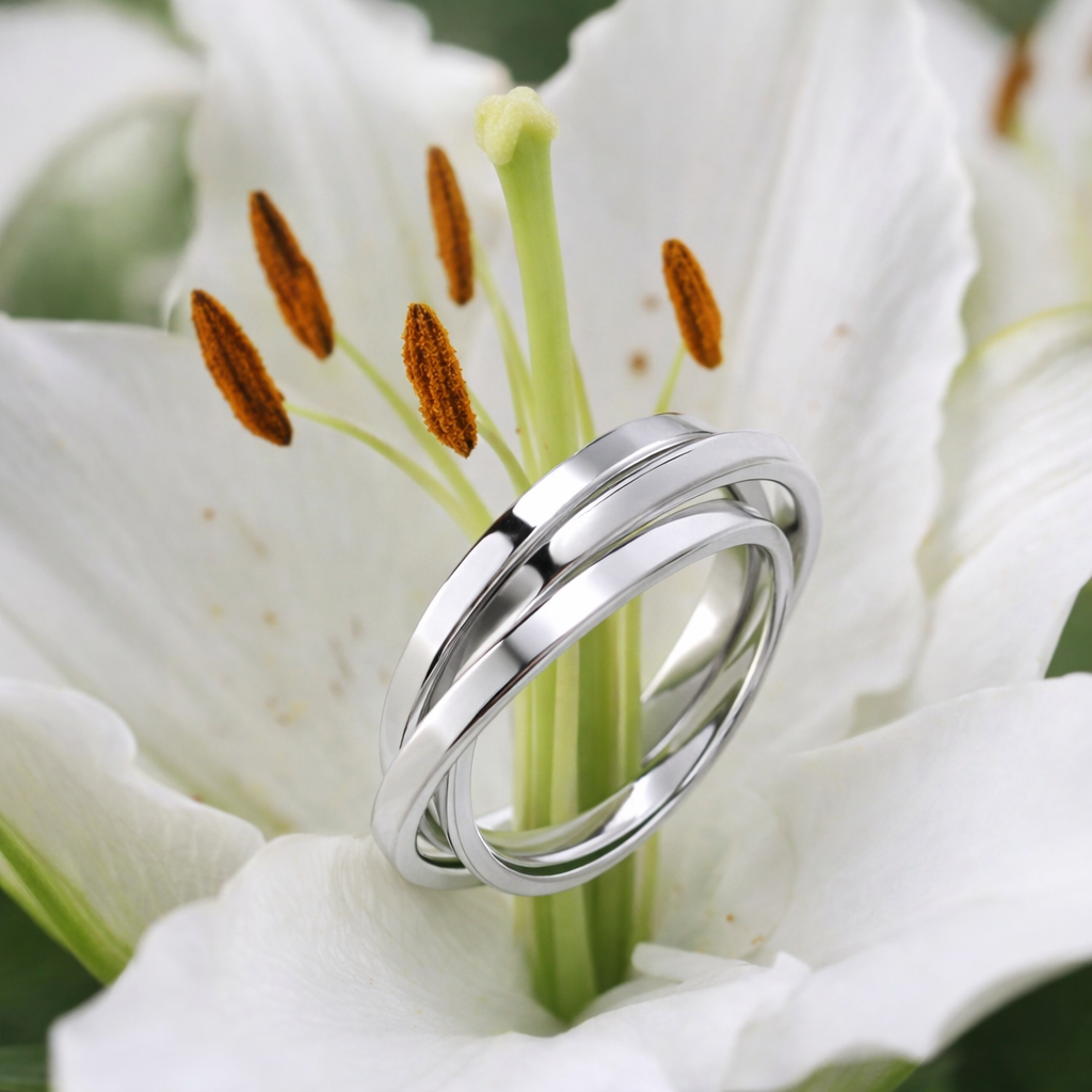 Russian Wedding Ring Sterling Silver 925 Hallmark Size K - S