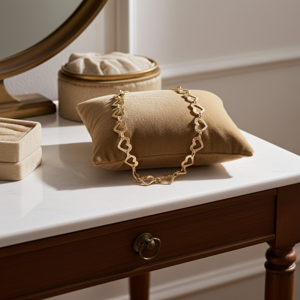 Open Heart Ladies Bracelet 18ct Gold on Solid Sterling Silver 925 Hallmark 7.5"