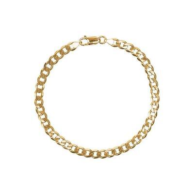 9ct gold flat curb bracelet by J R Jewellery with polished interlocking links and secure clasp
