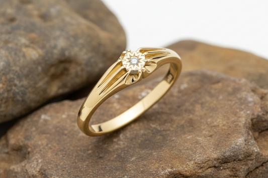 9ct Gold Men's Diamond Ring Classic Design