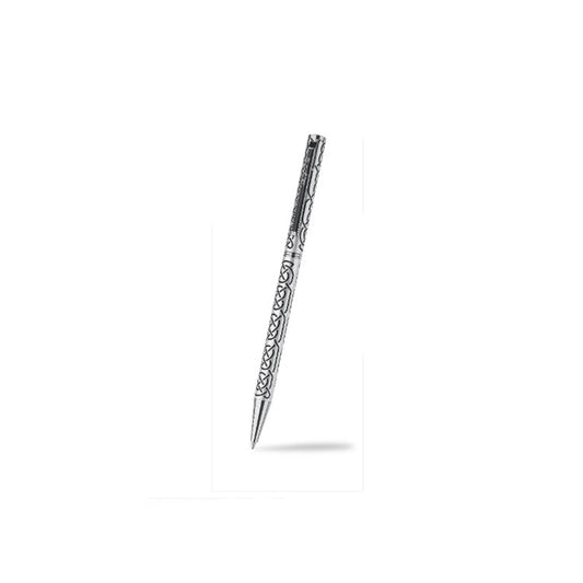 Ballpoint Pen Silver Plated Double 8 Knot Designer Black Ink Brand New and Boxed
