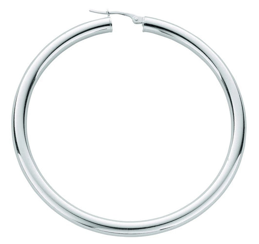 Hoop Earrings Creole Sterling Silver 58mm Tube Hoops