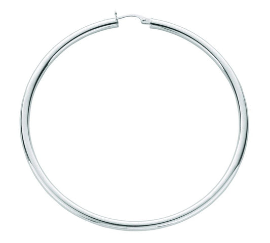 Hoop Earrings Creole Sterling Silver 65mm Tube Hoops