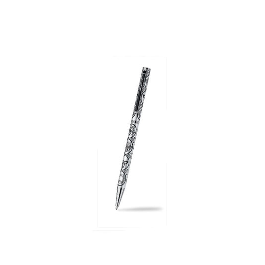 Ballpoint Pen Silver Plated Irish Charms Designer Black Ink Brand New and Boxed