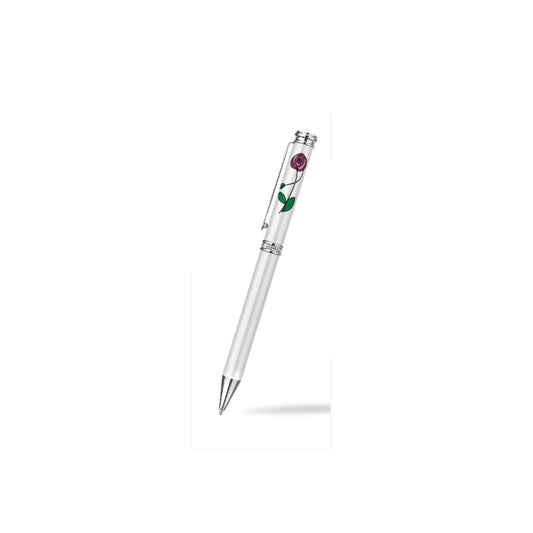 Ballpoint Pen Silver Plate Mackintosh Austrian Crystal Designer Luxurious Box
