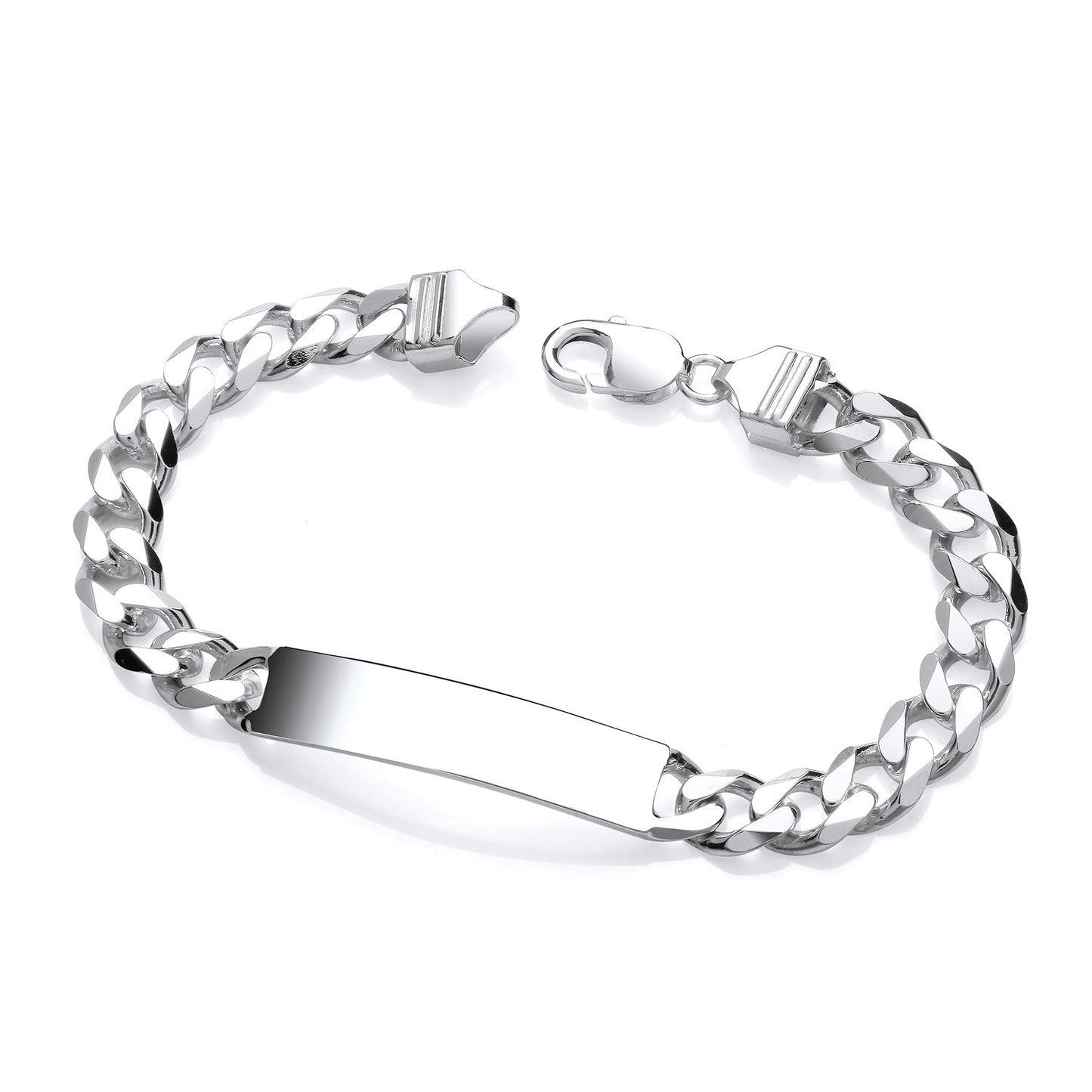 Solid Silver Mens Identity Bracelet 9" 36 Grams Hallmarked