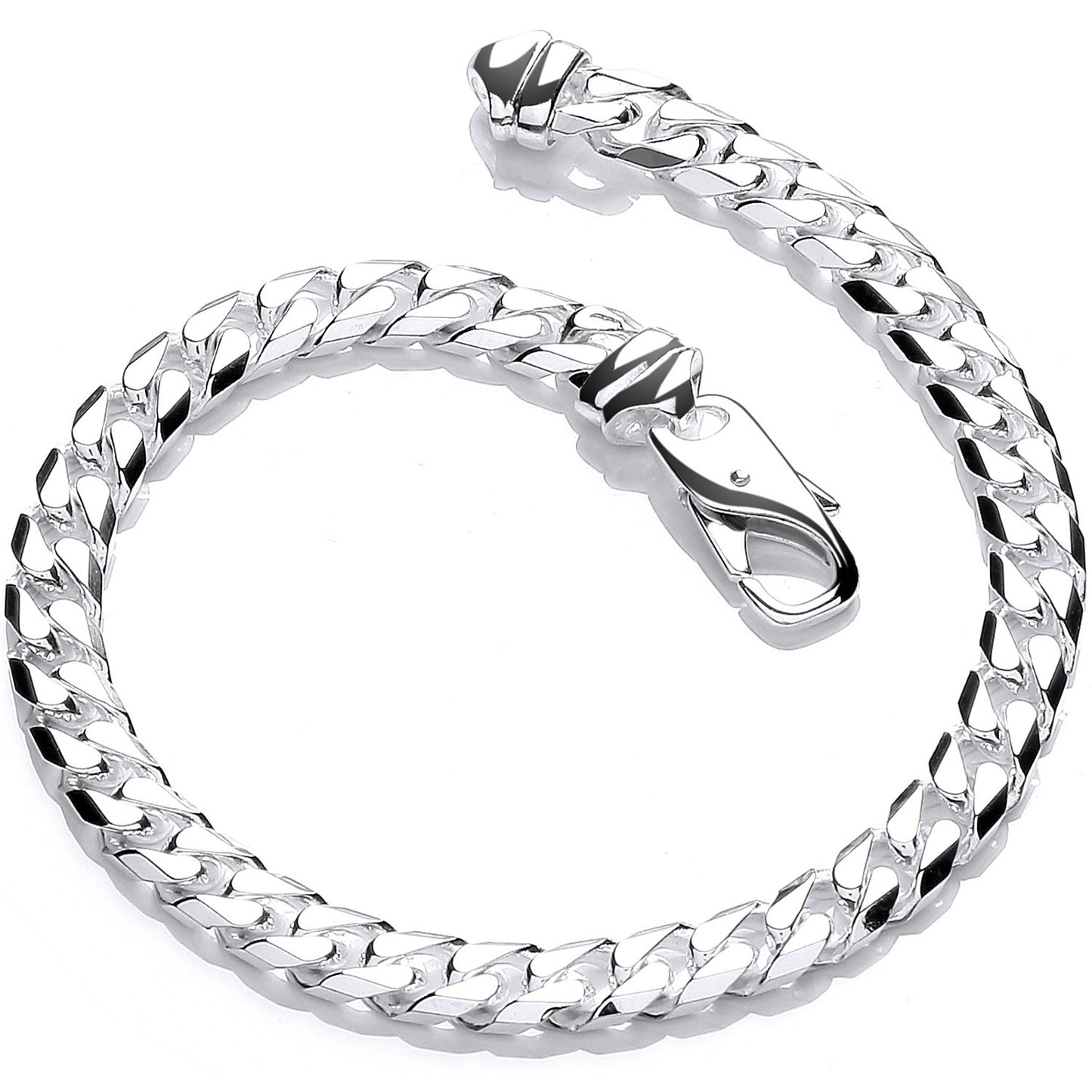Sterling Silver Curb Bracelet mens Gents British Made Hallmarked