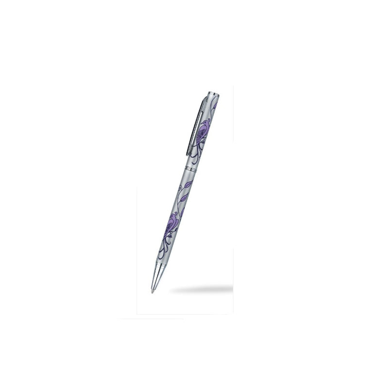 Ballpoint Pen Silver Plated Bird of Paradise Designer Black Ink Brand New Boxed