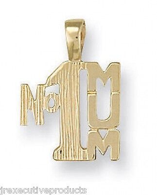 J R Jewellery yellow gold mum pendant featuring a No.1 design with textured finish