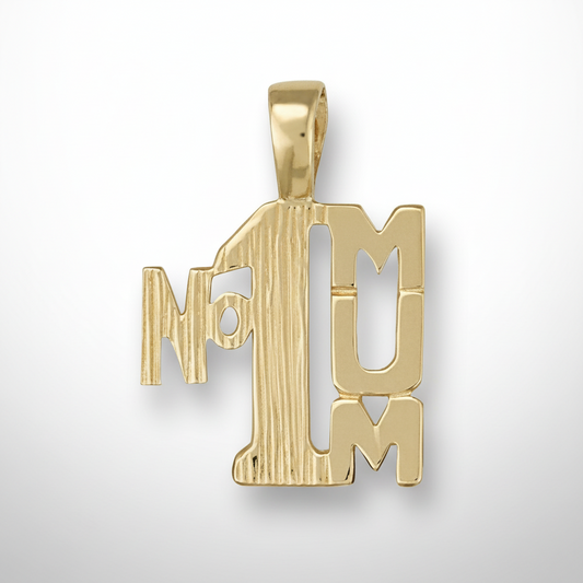 Yellow Gold MUM Pendant Hallmarked British Made