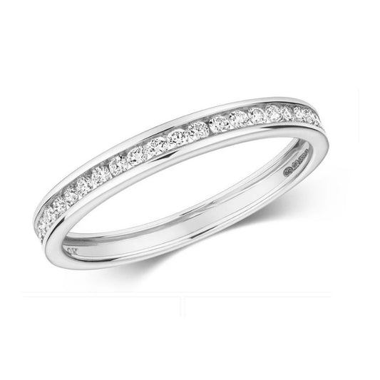 Real Diamond Half Eternity Ring 9ct White Gold Round Brilliant Diamonds 0.25ctw