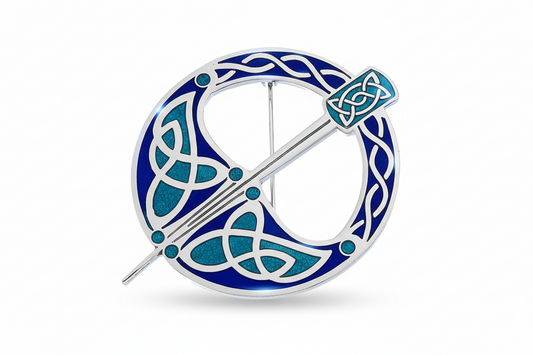 Blue Tara Celtic Brooch Silver Plated Brand New Gift Packaging