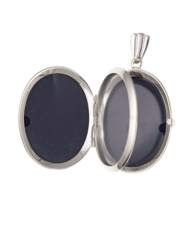 Celtic Oval Family Locket in Sterling Silver with Open Design for Personalised Photos