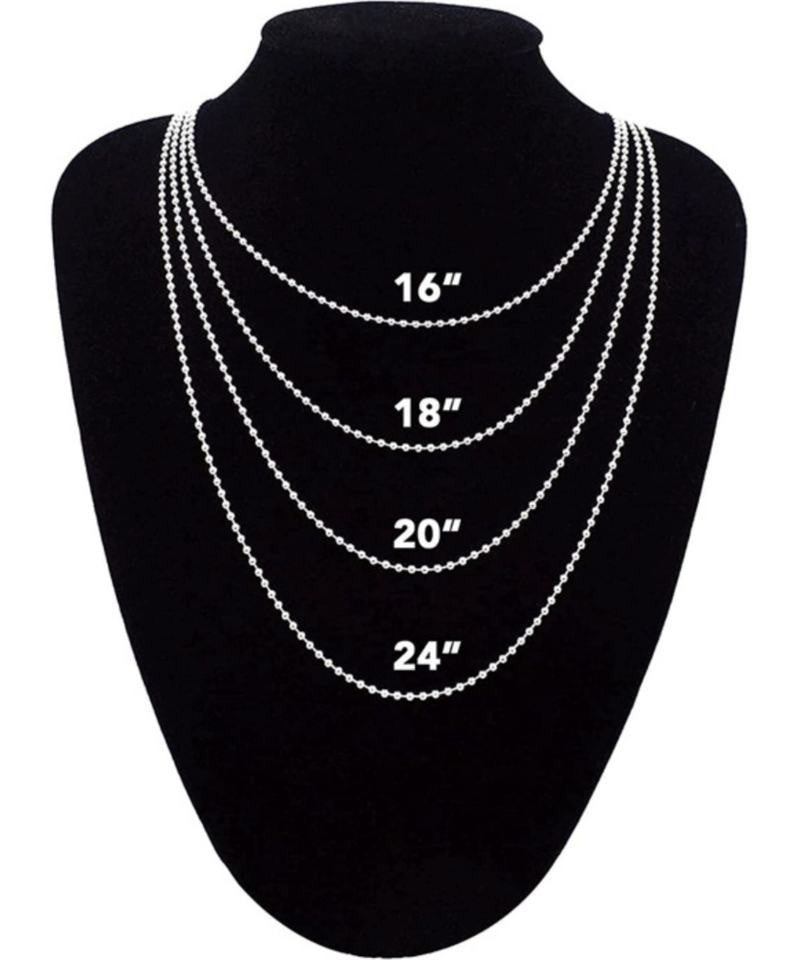 Display of J R Jewellery silver chains in various lengths with Claddagh Celtic Cross options