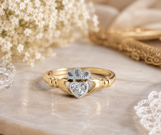 J R Jewellery Claddagh Ring in Silver with Heart and Crown Design, Elegant and Timeless Style