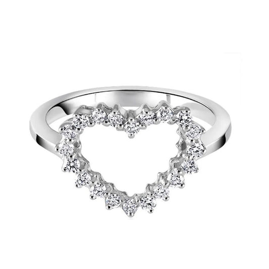 9ct White Gold Diamond Heart Ring 0.25ctw Real Diamonds Engagement Anniversary