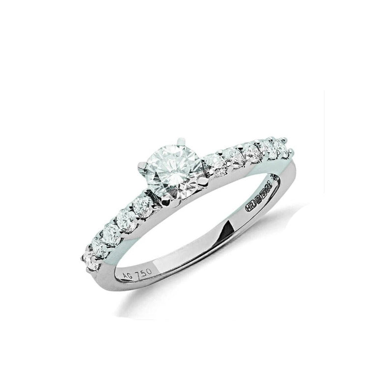 Real Diamond Engagement Ring 18ct White Gold 1.00 Carat Weight of Diamonds