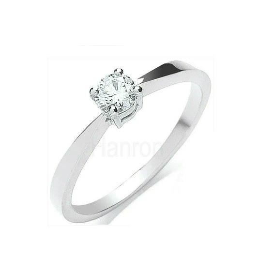Real Diamond Solitaire Engagement Ring 18ct White Gold 0.25ctw