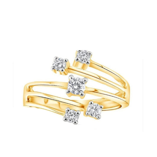 9ct Yellow Gold 0.30ctw Diamond Ring Cocktail Statement