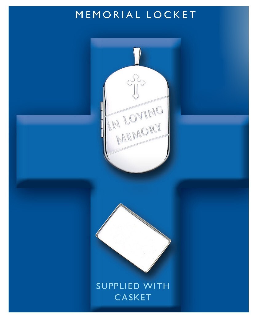 Dog Tag Memorial Locket in Silver with Engraving, Supplied with Casket for Loved Ones