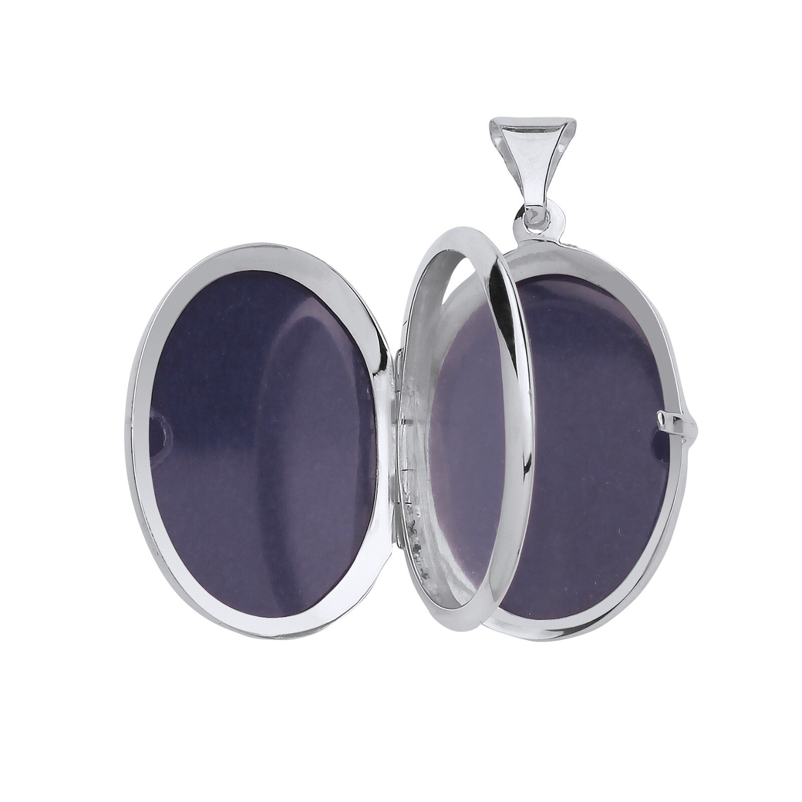 J R Jewellery Engraved Family Locket in Silver with Open Design for Personalised Keepsakes