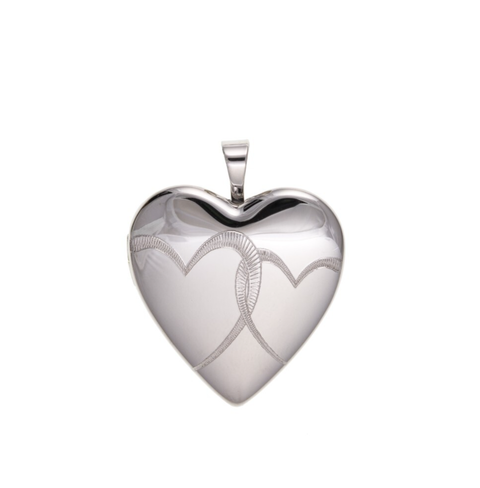 Polished Entwined Hearts Heart Locket in Silver with Elegant Design for Cherished Memories