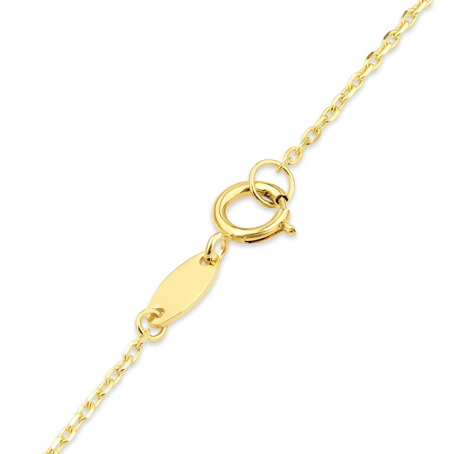 Close-up of a Yellow Gold Interlocking Oval Link Chain Bracelet showcasing its elegant clasp and fine detailing