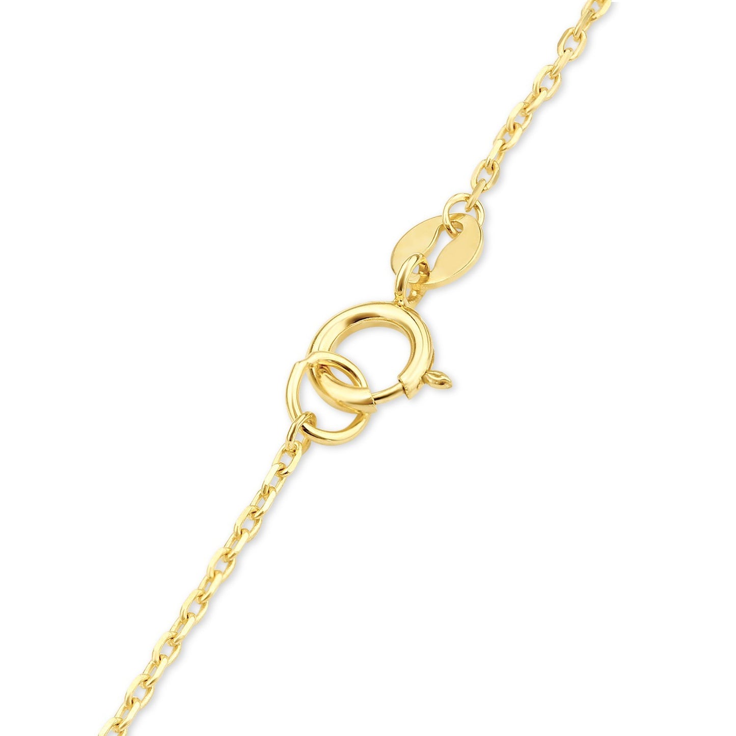 Close-up of J R Jewellery Four-Leaf Clover Station Bracelet in gold with secure clasp and delicate chain