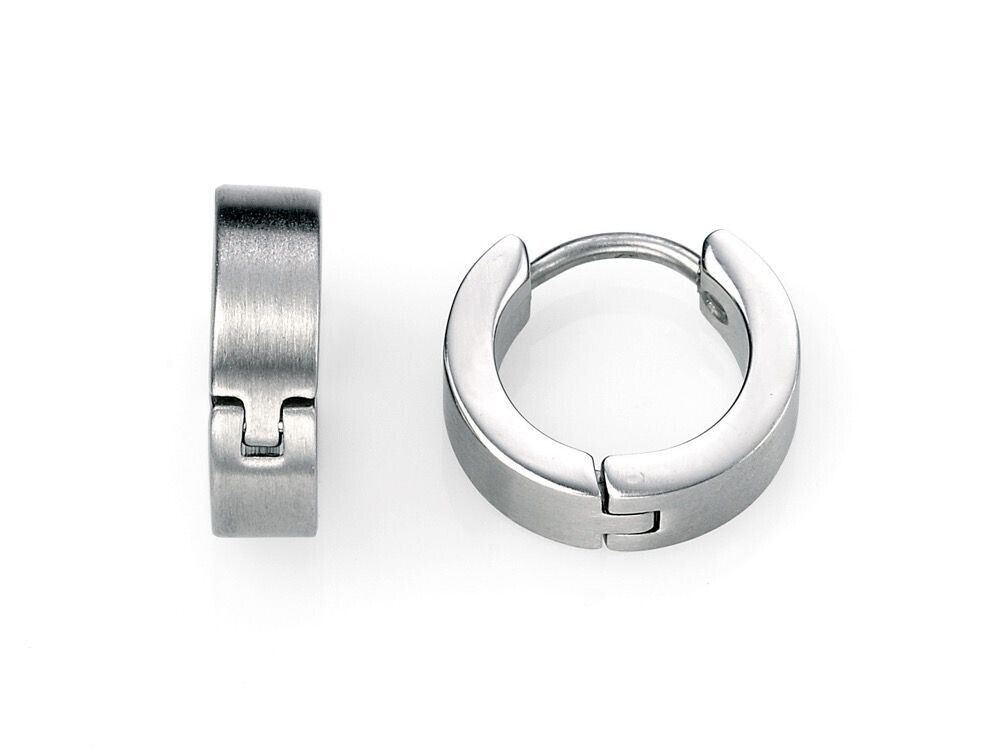 Silver Fred Bennett huggie hoop earrings with a polished finish and secure clasp design