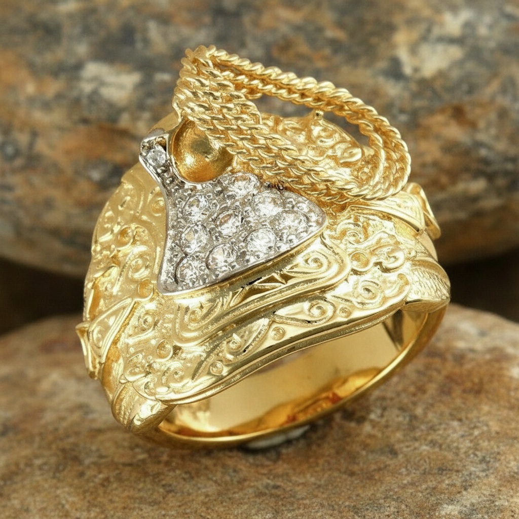 Heavy Saddle Ring Gents Solid 9ct Yellow Gold Hallmarked British made