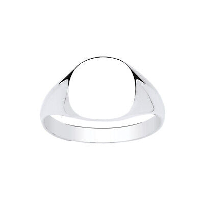 Gents Sterling Silver Cushion Signet Ring with a polished finish and smooth contours