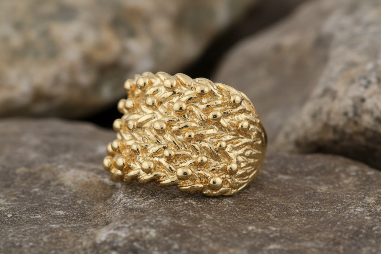 Yellow Gold 5 Row Keeper Ring UK, British Made