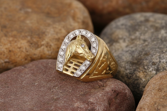Gentlemen's Horseshoe Signet Ring 9ct Yellow Gold
